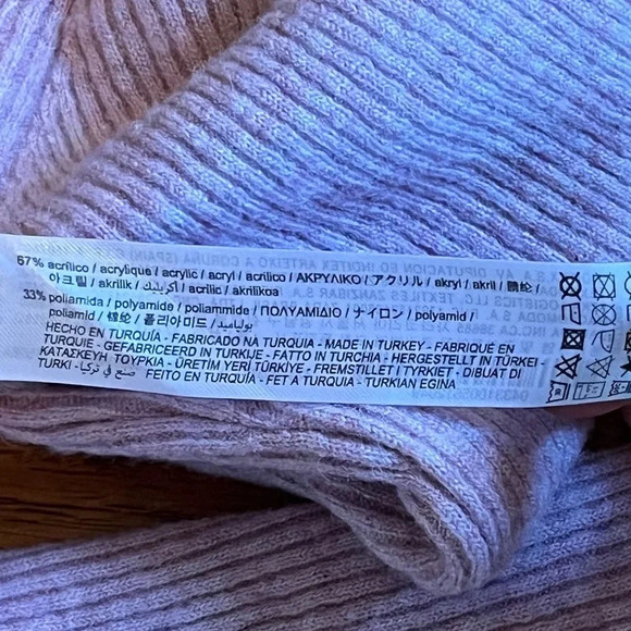 Zara Pink Ribbed Crew Neck Long Sleeve Sweater | Size Large (S/M)* - Picture 7 of 9